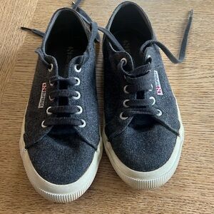 Superga women’s charcoal flannel/ wool-like sneakers